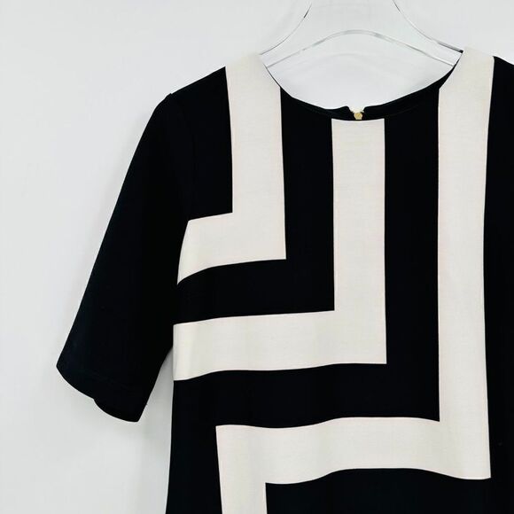 NWT Chico's Size 0.5 Small Black & White Bold Stripe Short Sleeve Sheath Dress - Picture 4 of 10